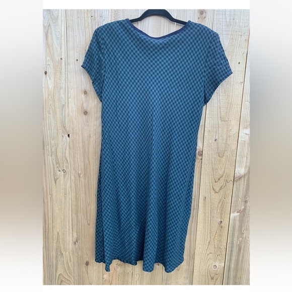 Vintage Jessica Howard Blue Green Plaid  Front‎ Maxi Dress Size 16 fall - Picture 5 of 5